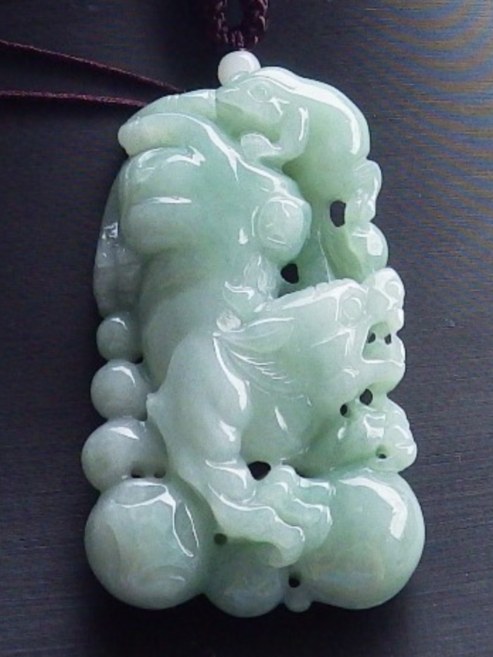 Certified Natural A Jade Jadeite Zodiac Tiger Frog Toad Lucky Amulet Pendant